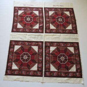 Vintage Quilters Corner Floral Pillow Cheater Quilt 4 Panel Fabric